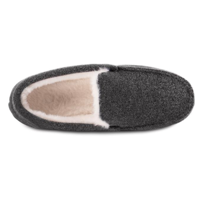 totes toasties® Mens Felt Moccasin Slipper With Sherpa Lining Grey Extra Image 5